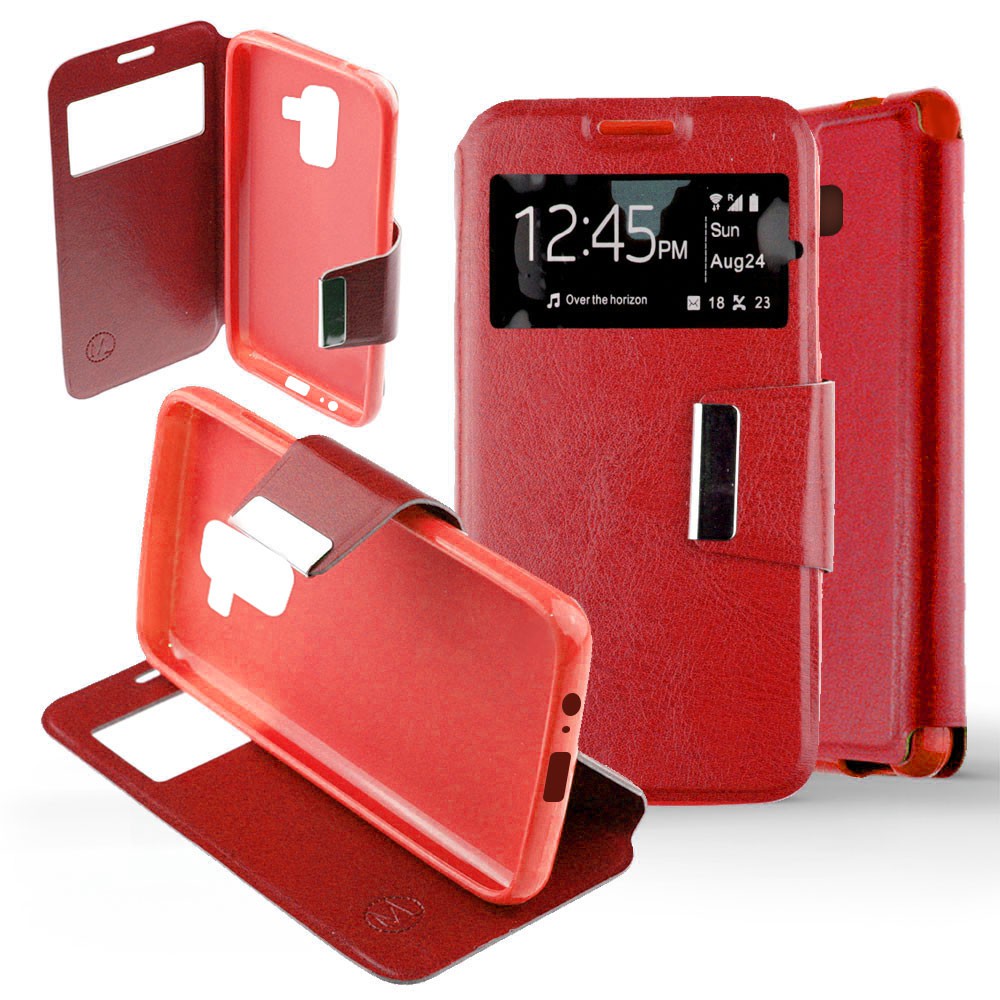 Etui Folio Rouge compatible Samsung Galaxy A8 Plus 2018