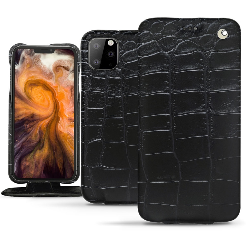 Housse cuir Apple iPhone 11 Pro Max - Rabat vertical - Noir - Cuirs spéciaux