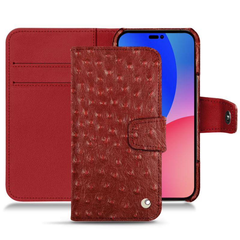 Housse cuir Apple iPhone 14 Pro Max - Rabat portefeuille - Rouge - Cuirs spéciaux