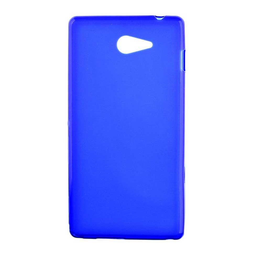 Coque silicone unie compatible Givré Bleu Sony Xperia M2