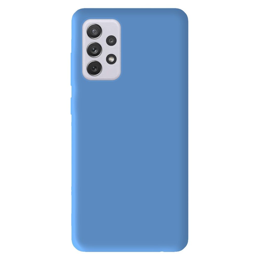 Coque silicone unie Mat Bleu compatible Samsung Galaxy A52