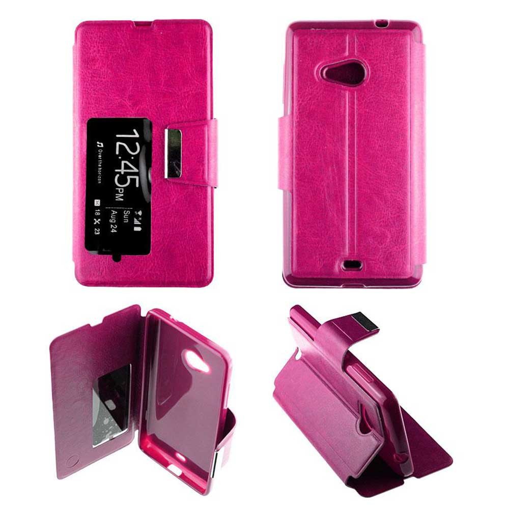 Etui Folio compatible Rose Fushia Nokia Lumia 535