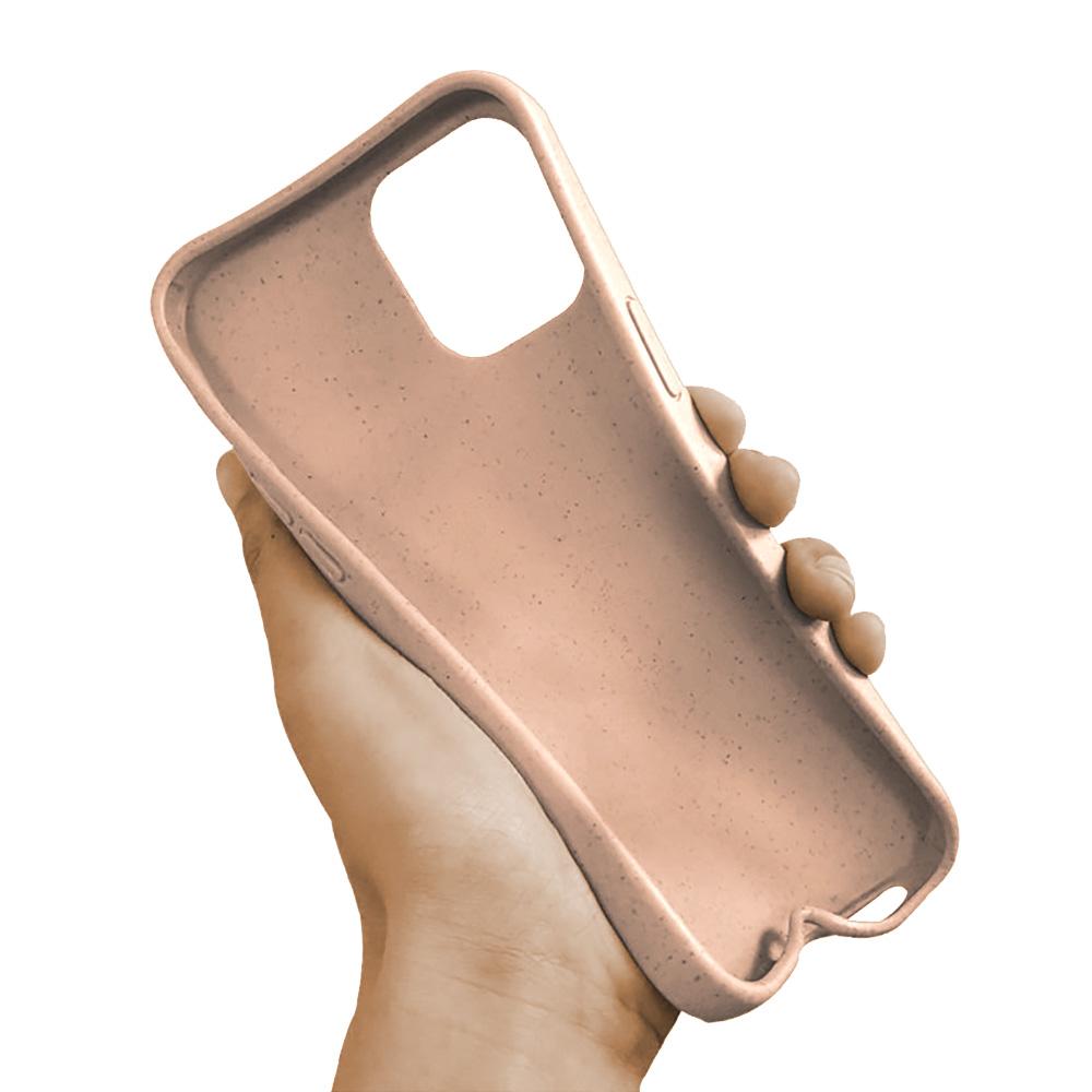 Coque silicone unie Biodégradable Rose compatible Apple iPhone 12 Mini