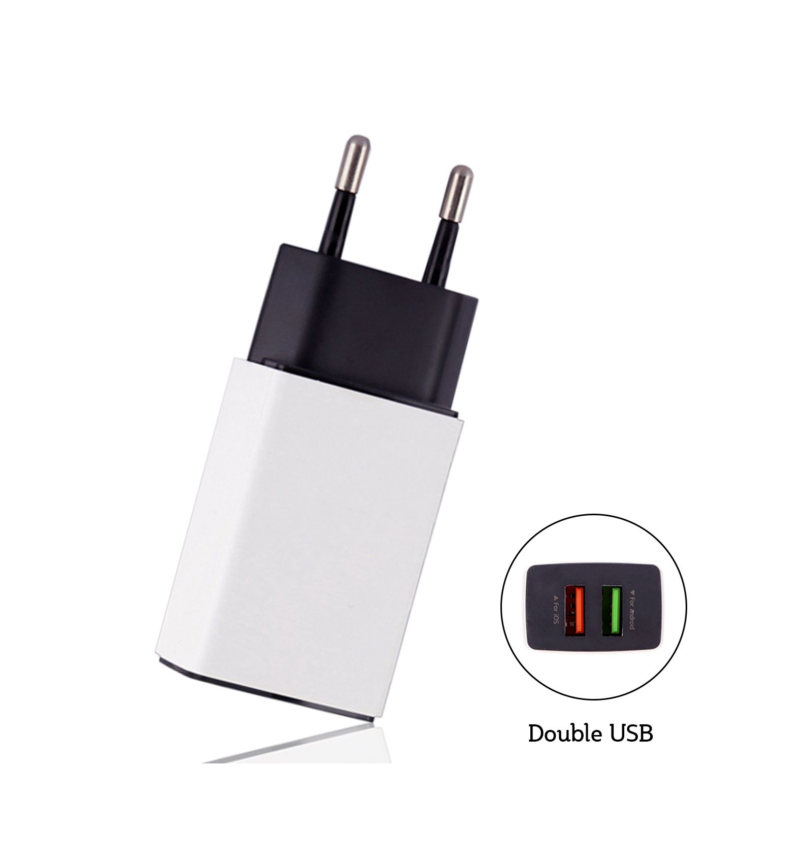 Chargeur secteur double USB CU202 2.4A - Blanc