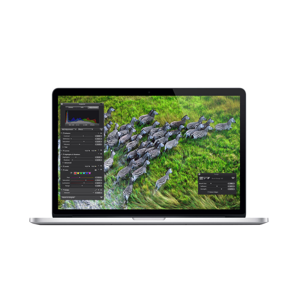 MacBook Pro Core i7 (2014) 15.4', 2.8 GHz 256 Go 16 Go Intel Iris Pro 5200, Argent - QWERTY - Espagnol