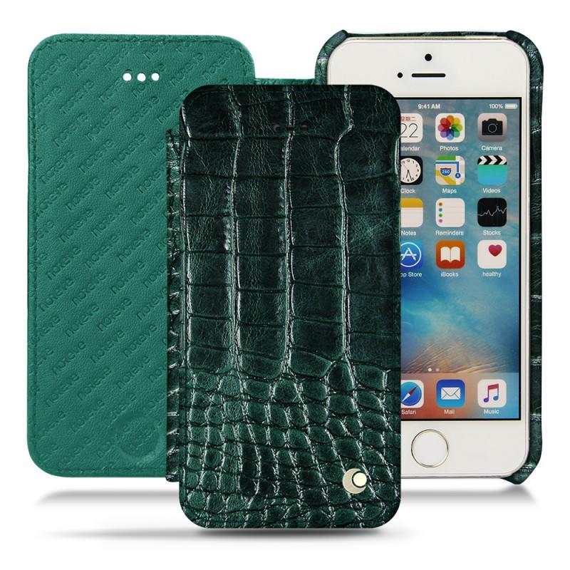 Housse cuir Apple iPhone SE - Rabat horizontal - Vert - Cuirs spéciaux