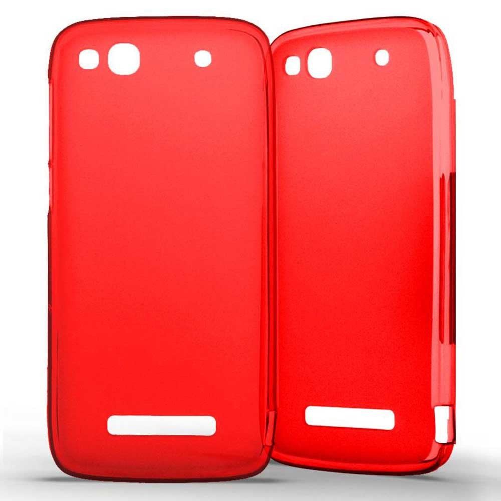 Coque silicone unie compatible Givré Rouge Alcatel One Touch Idol Alpha