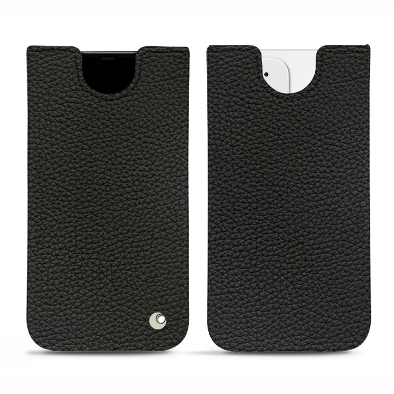 Pochette cuir Apple iPhone 12 mini - Pochette - Noir - Cuir grainé