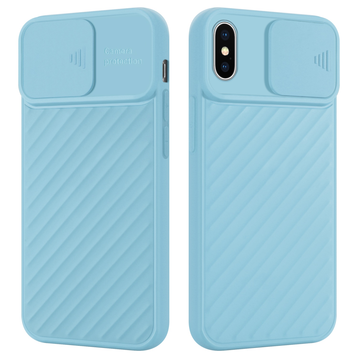 Coque pour Apple iPhone X / XS en Mat Turquoise Housse de protection Étui en silicone TPU flexible et avec protection pour appareil photo