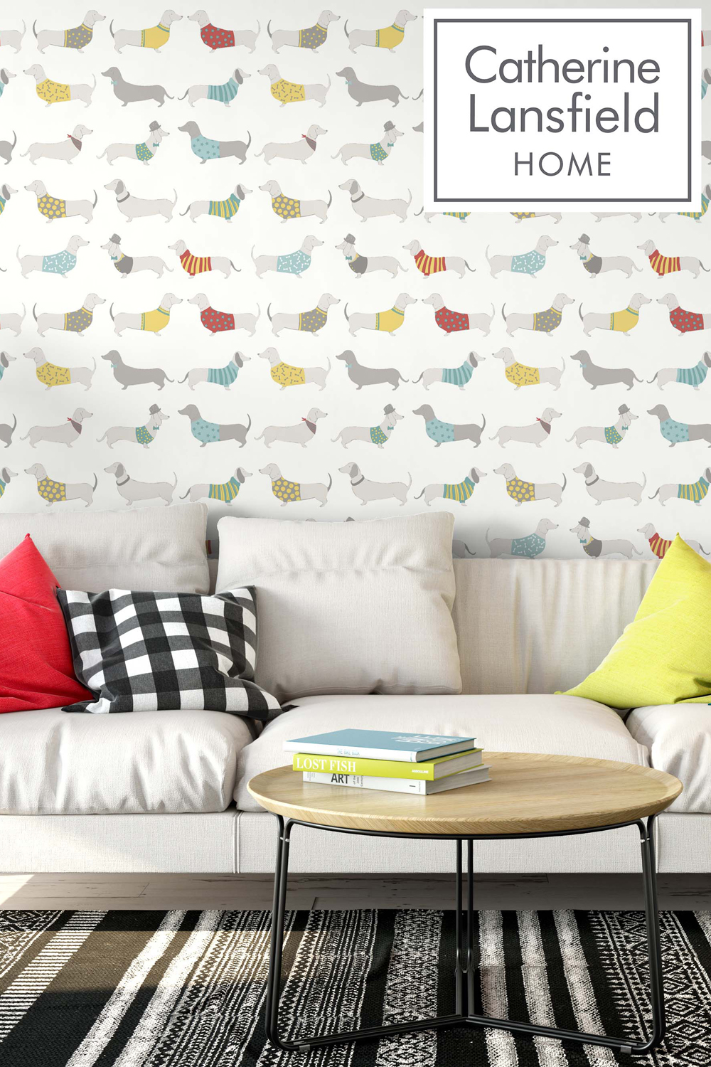 Catherine Lansfield 'Silly Sausage Dogs' Wallpaper 3