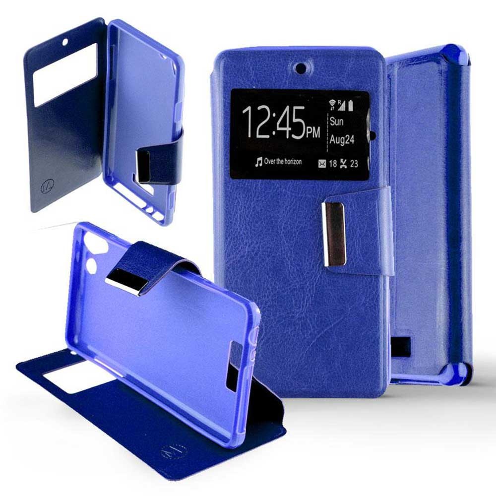 Etui Folio Bleu compatible Wiko Selfy 4G