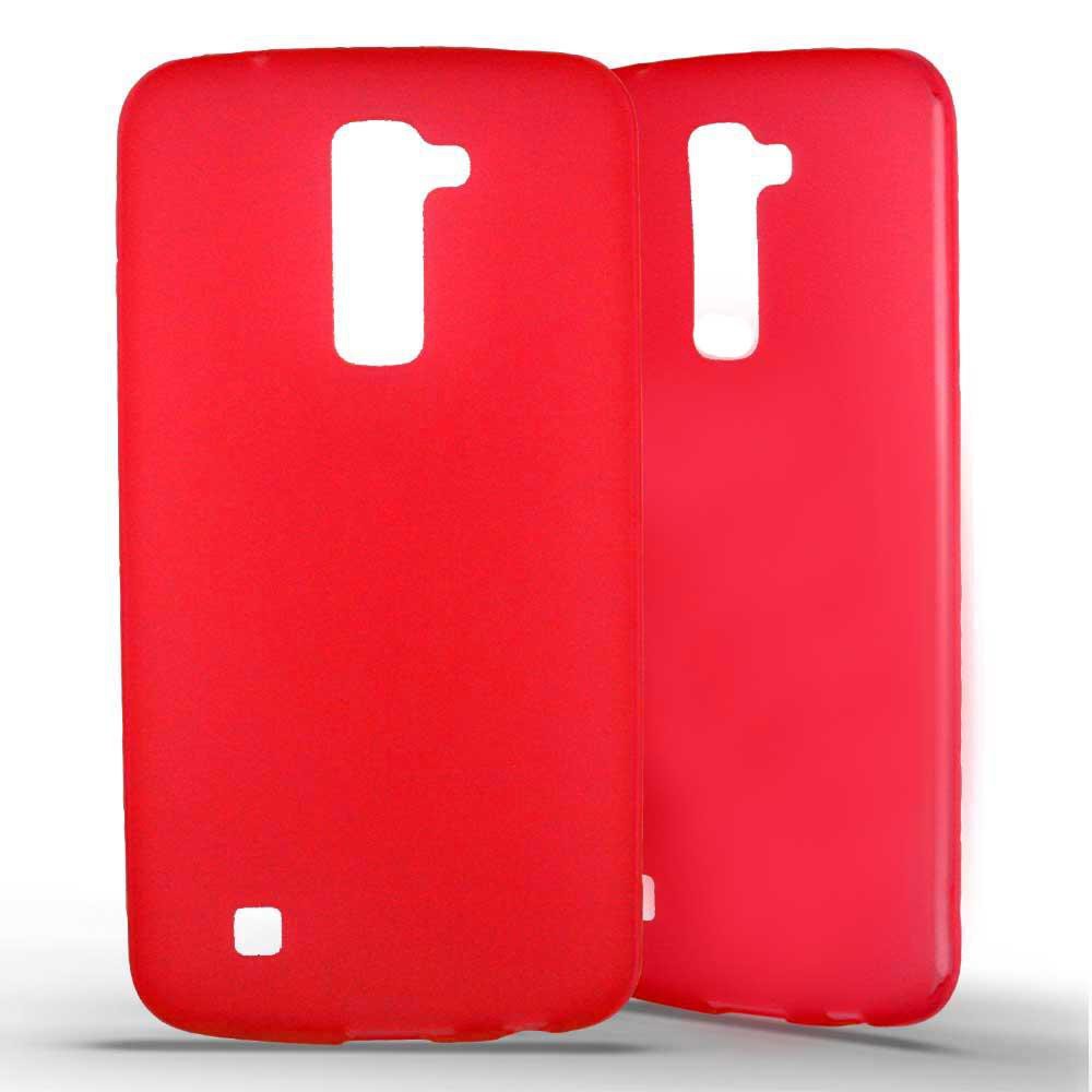 Coque silicone unie compatible Givré Rouge LG K10