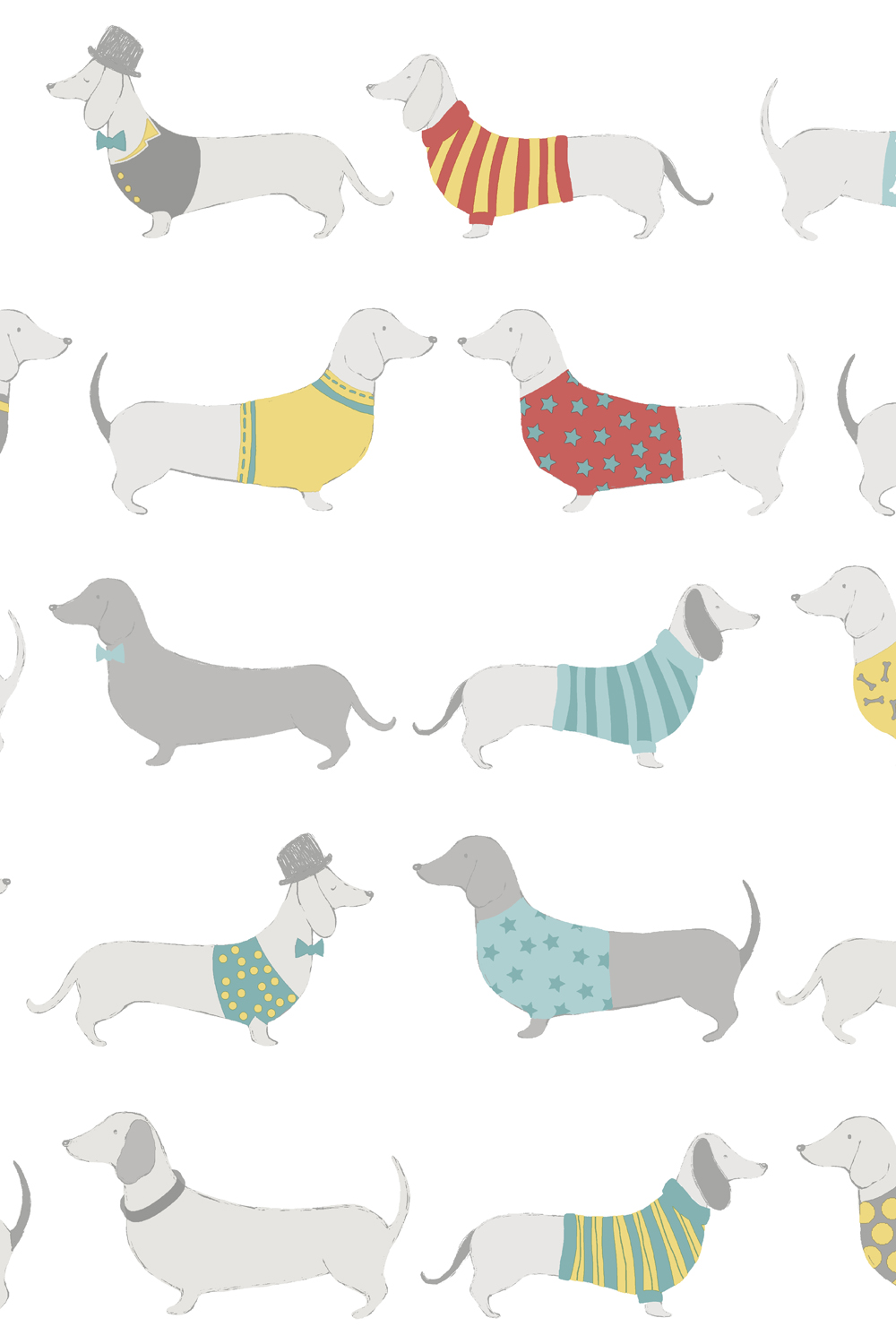 Catherine Lansfield 'Silly Sausage Dogs' Wallpaper 1