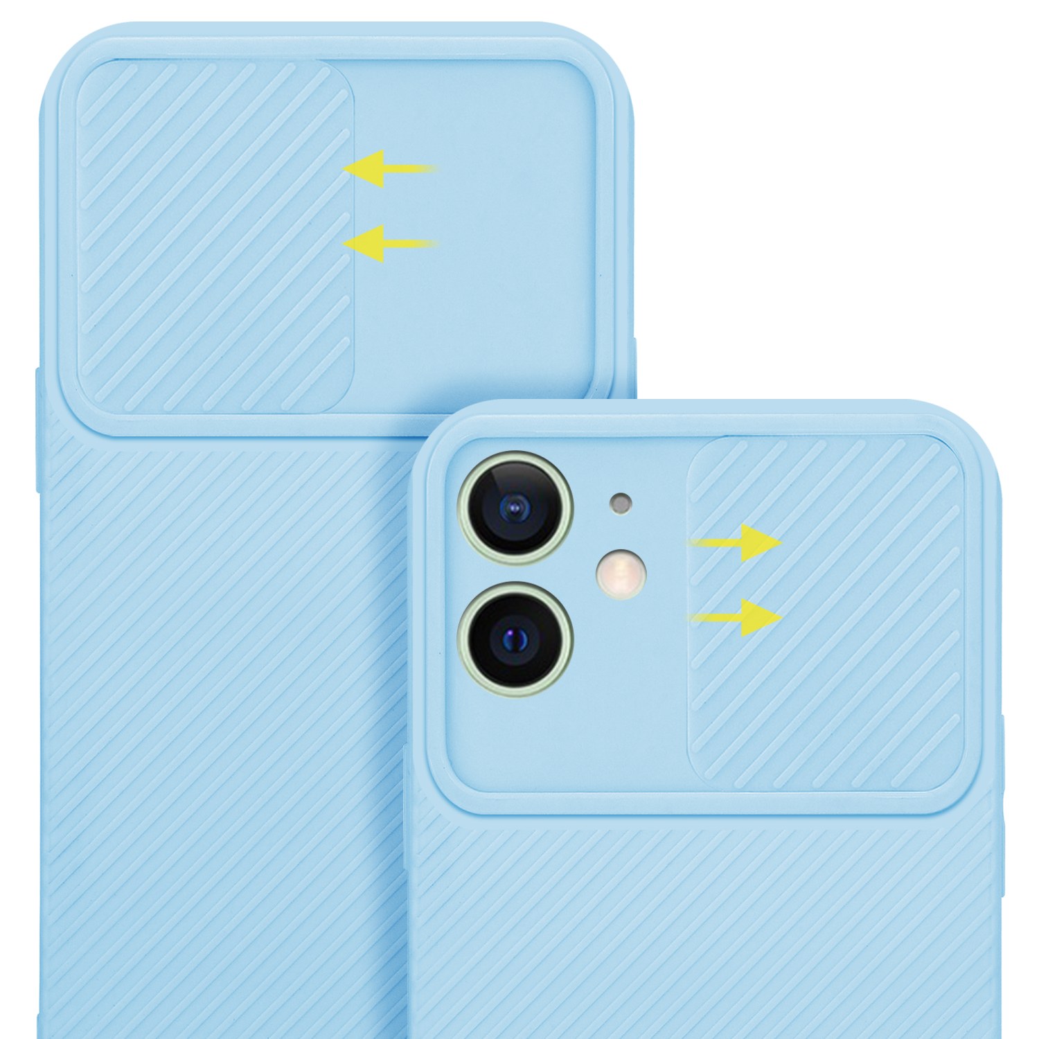 Coque pour Apple iPhone 12 MINI en Bonbon Bleu Clair Housse de protection Étui en silicone TPU flexible et avec protection pour appareil photo