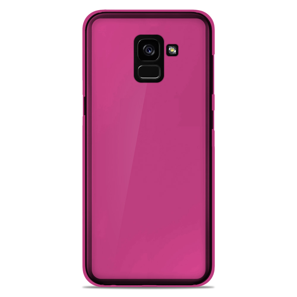 Coque silicone unie compatible Givré Rose Samsung Galaxy A8 2018