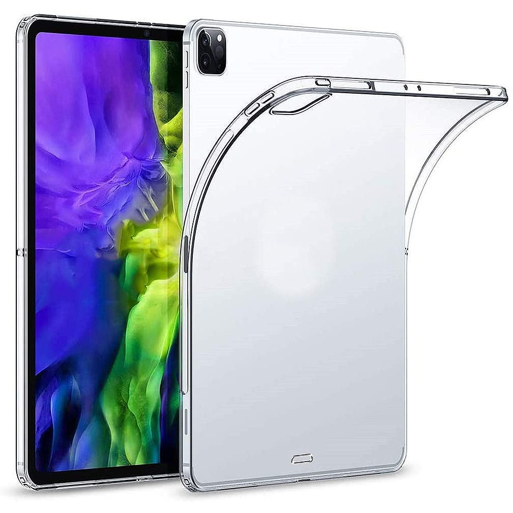 New Apple iPad PRO 12,9 pouces 2020 / 2021 M1 / 2022 - Coque tpu Protection arrière  transparente - Accessoires pochette XEPTIO case