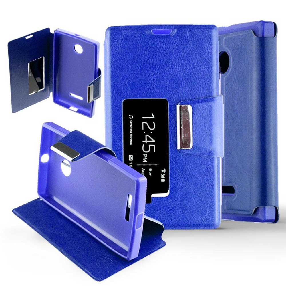 Etui Folio Bleu compatible Nokia Lumia 435