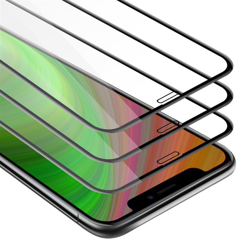 3x Verre trempé pour Apple iPhone X / XS en TRANSPARENT avec NOIR 3x Film de protection d'écran durci tempered glass plein écran d'une dureté de 9H avec 3D Touch