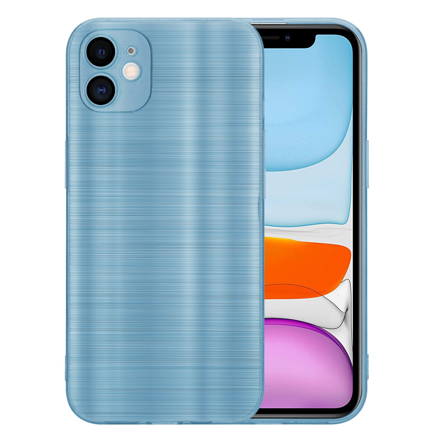 Coque pour Apple iPhone 11 en Brushed Turquoise Housse de protection Étui en silicone TPU flexible au design brossé