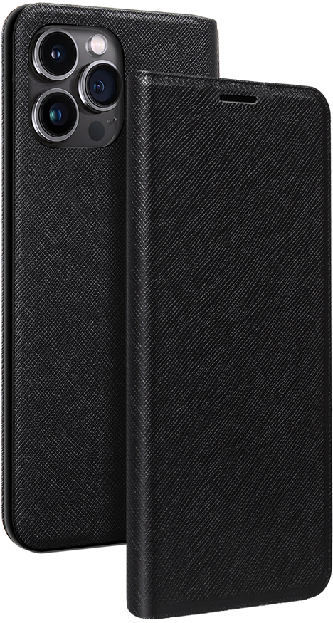 Etui Folio iPhone 14 Pro Noir - Porte-carte intégré Bigben