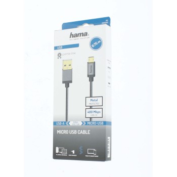 Câble micro-USB, USB 2.0, 480 Mbit/s, métal 0,75 m