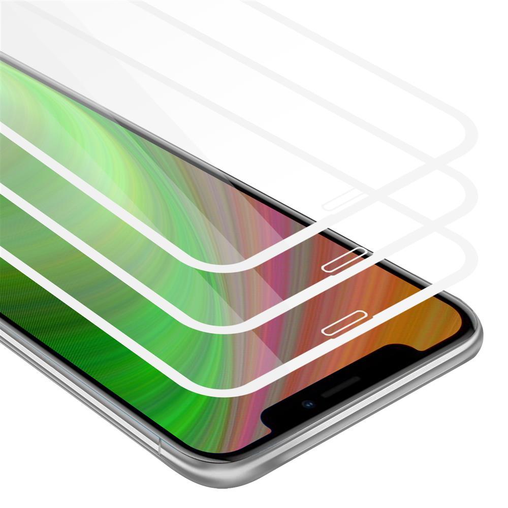 3x Verre trempé pour Apple iPhone X / XS en TRANSPARENT avec du blanc 3x Film de protection d'écran durci tempered glass plein écran d'une dureté de 9H avec 3D Touch