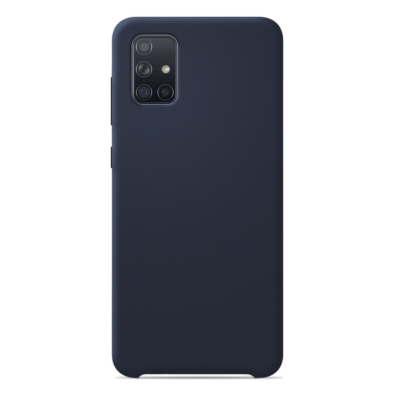 Coque silicone unie Soft Touch Bleu nuit compatible Samsung Galaxy A71