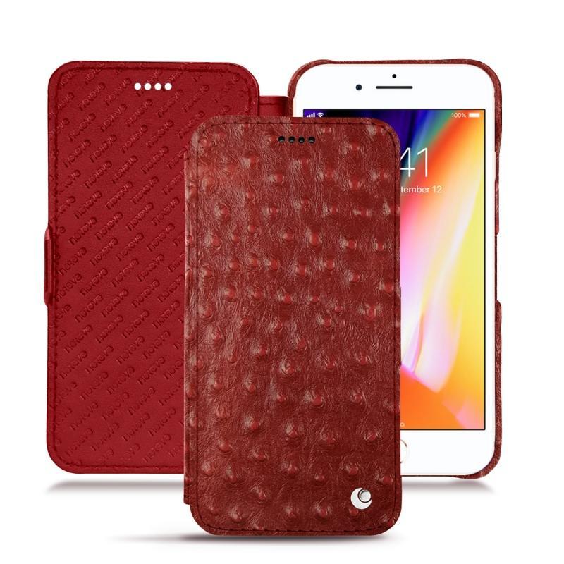 Housse cuir Apple iPhone 8 Plus - Rabat horizontal - Rouge - Cuirs spéciaux