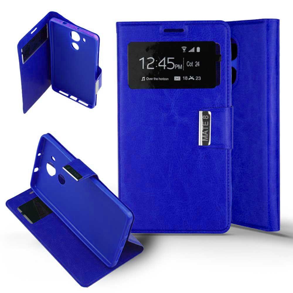 Etui Folio Bleu compatible Huawei Mate 8