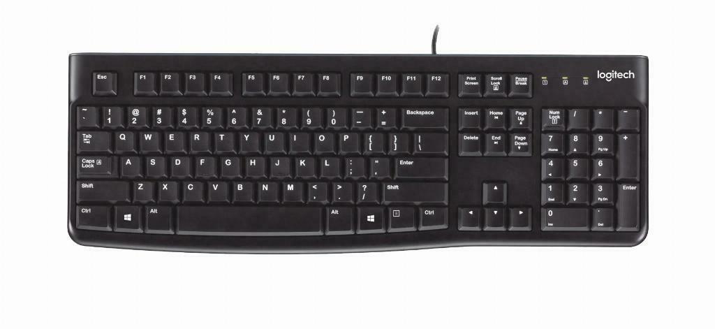 Logitech K120 Corded Keyboard teclado USB ratón incluido AZERTY Francés Negro
