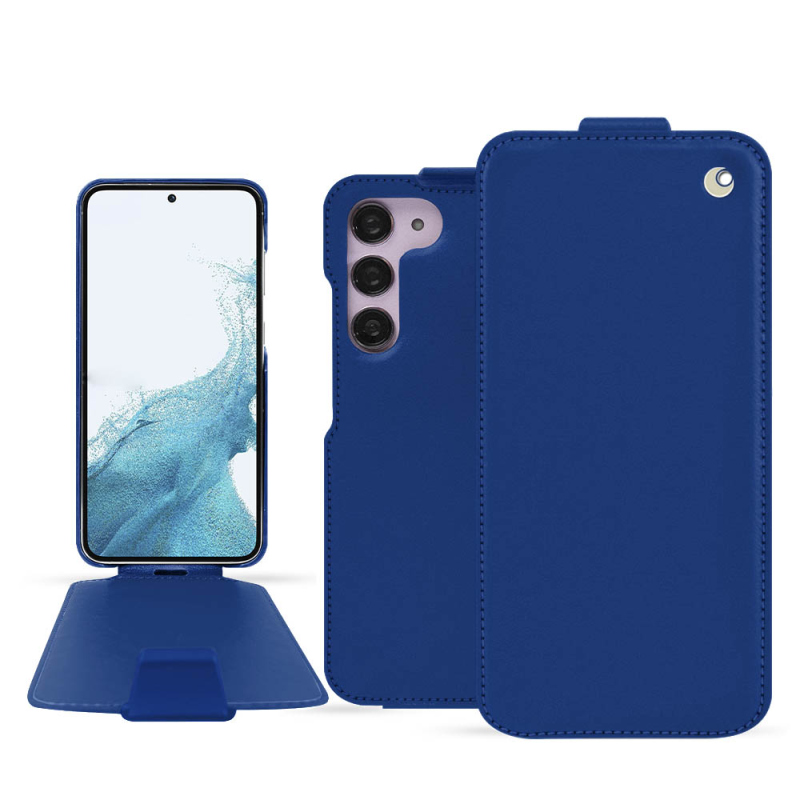 Housse cuir Samsung Galaxy S23 - Rabat vertical - Bleu - Cuir lisse