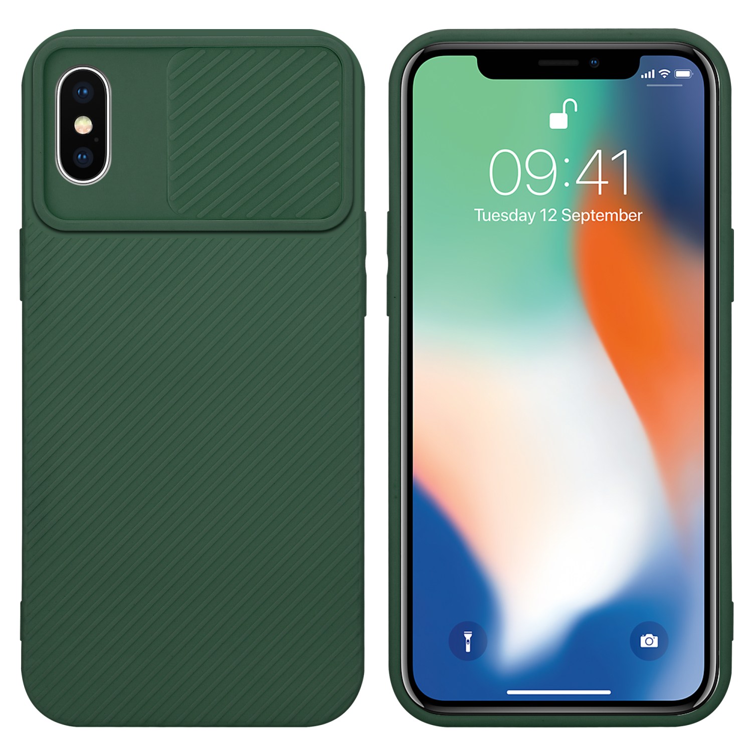 Coque pour Apple iPhone X / XS en Bonbon Vert Housse de protection Étui en silicone TPU flexible et avec protection pour appareil photo