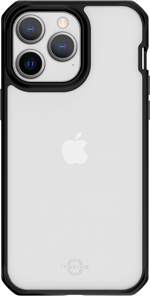 Coque Renforcée Apple iPhone 14 Pro Max Hybrid Solid R 100% Plastique recyclé Transparente Noire Itskins