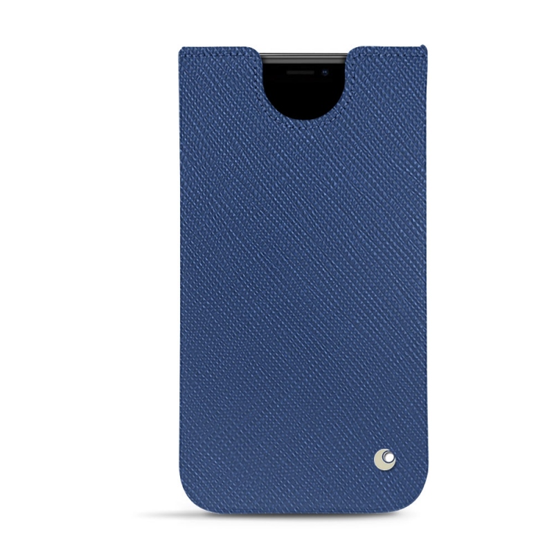 Pochette cuir Apple iPhone 11 - Pochette - Bleu - Cuir saffiano