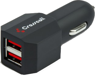 Double Chargeur voiture USB A+A 2.1A Charge rapide Noir Crosscall
