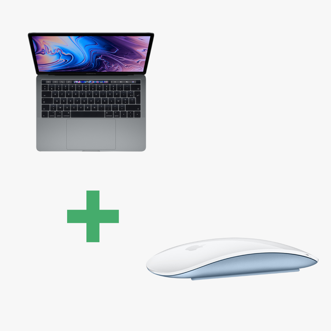 Macbook Pro Core i5 (2018) 13.3', 2.3 Ghz 256 Go 8 Go Intel Iris Graphics 655, Gris sideral - AZERTY  + Magic Mouse 2 azul