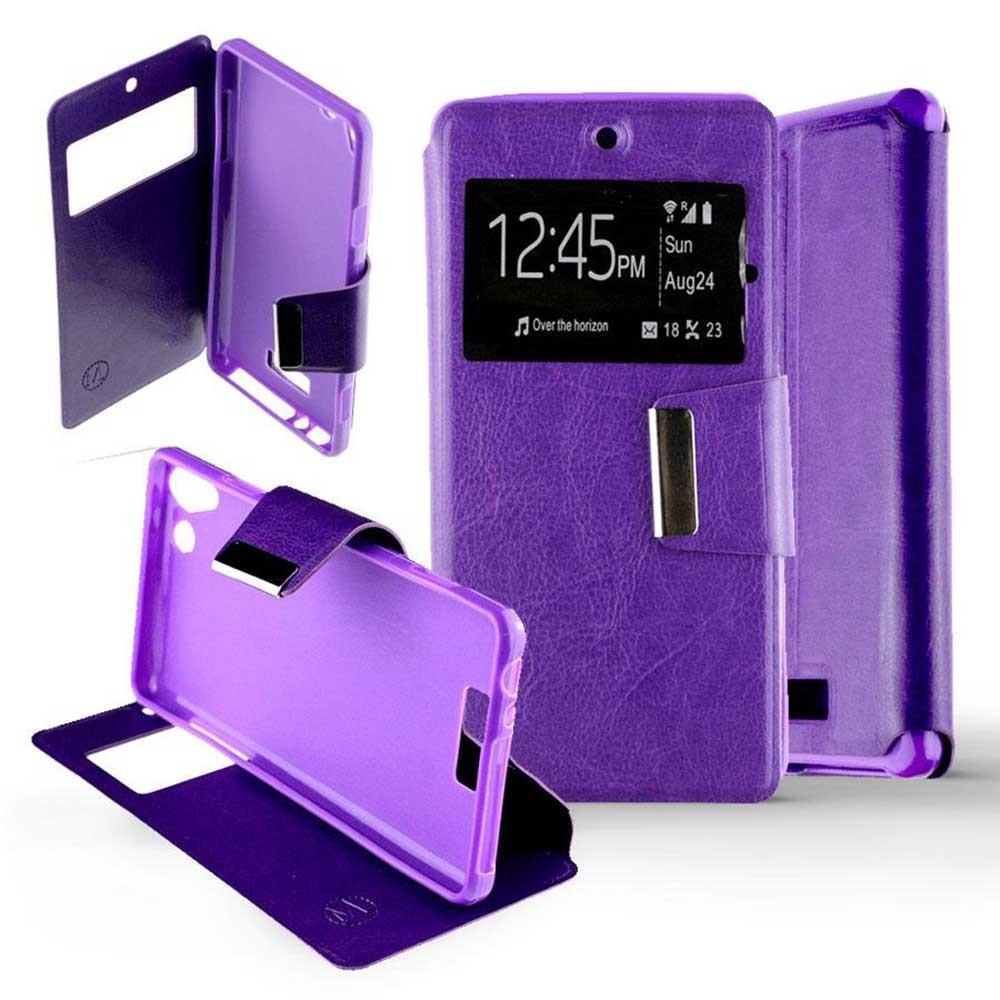 Etui Folio Violet compatible Wiko Selfy 4G