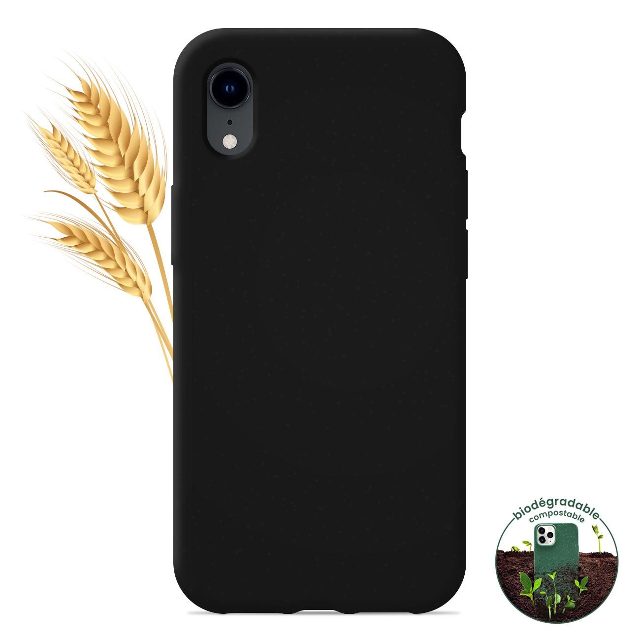 Coque silicone unie Biodégradable Noir compatible Apple iPhone XR