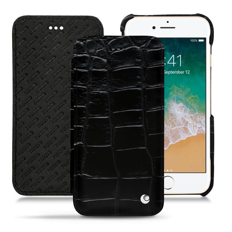 Housse cuir Apple iPhone 7 - Rabat horizontal - Noir - Cuirs spéciaux