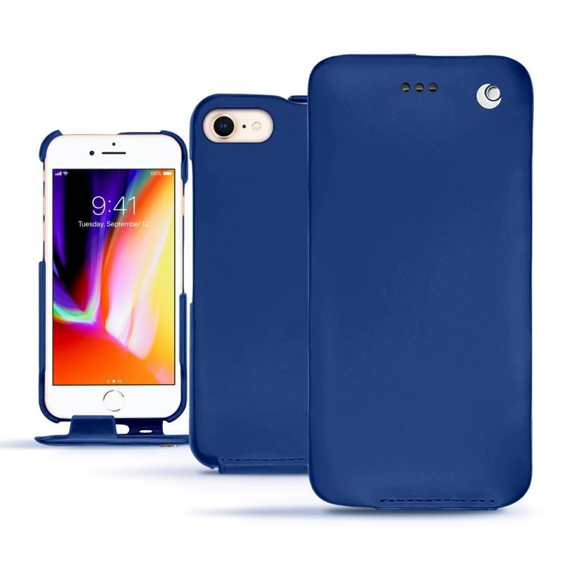 Funda de piel Apple iPhone 8 - Solapa vertical - Azul - Piel lisa