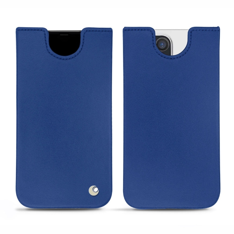 Pochette cuir Apple iPhone 13 Pro Max - Pochette - Bleu - Cuir lisse