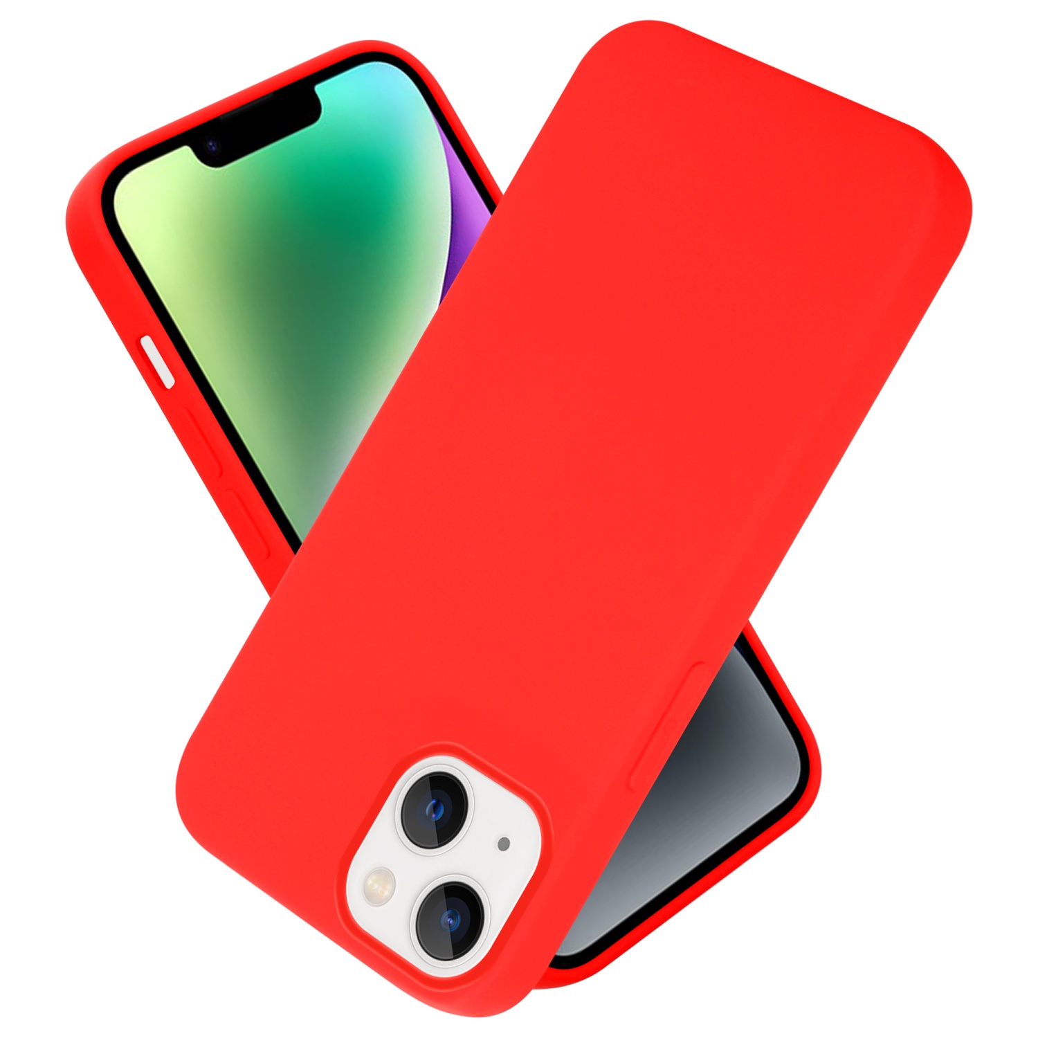 Coque pour Apple iPhone 14 en LIQUID RED Housse de protection Étui en silicone TPU flexible