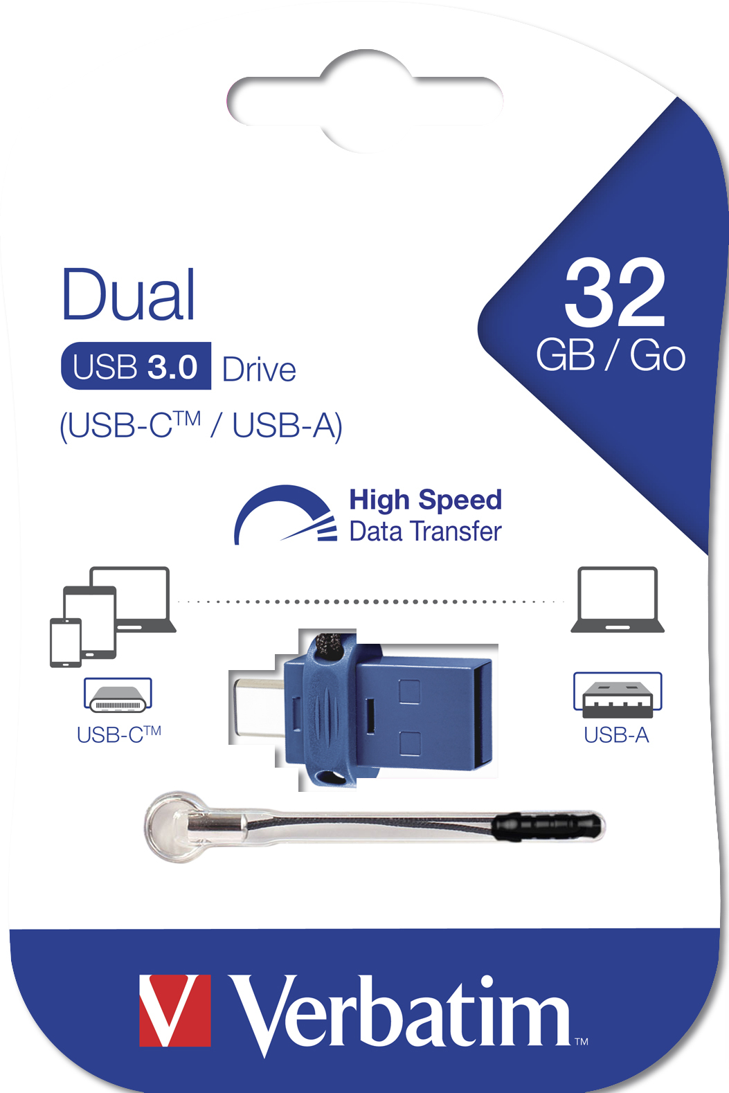 Verbatim Clé USB à double connectique de type C/USB 3.0 32 Go