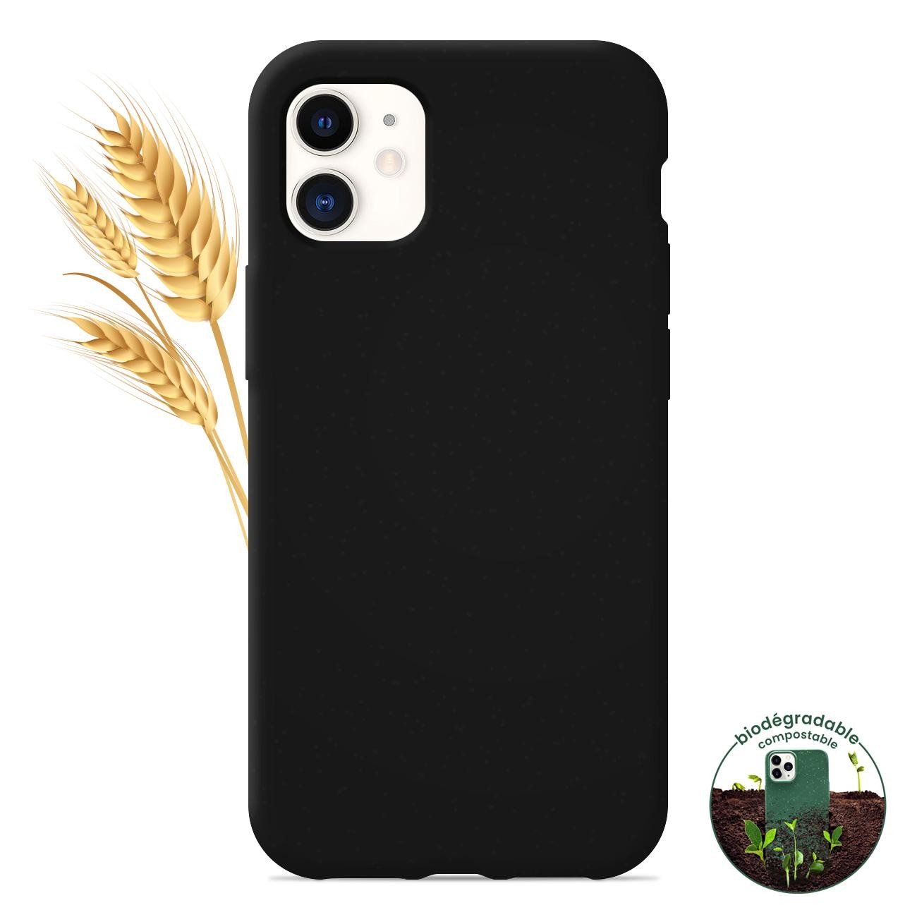 Coque silicone unie Biodégradable Noir compatible Apple iPhone 11