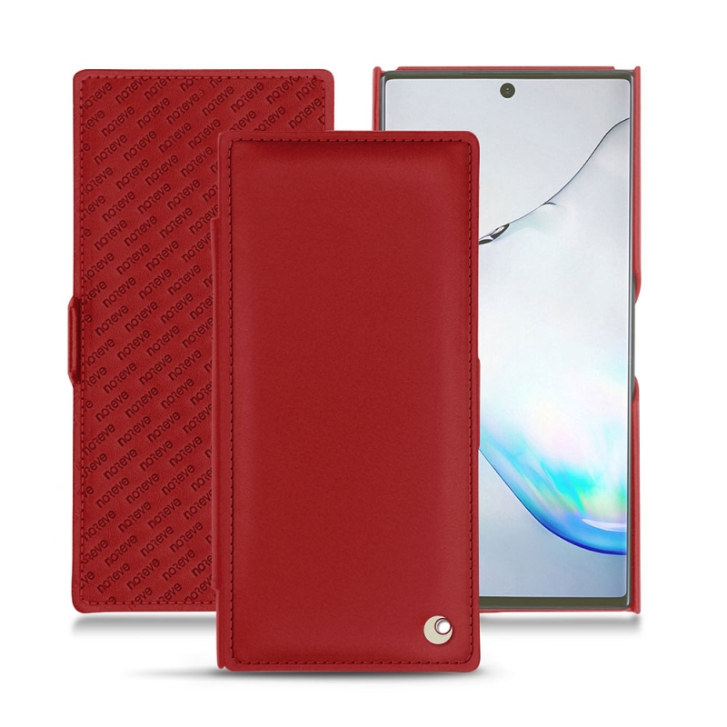 Housse cuir Samsung Galaxy Note10+ - Rabat horizontal - Rouge - Cuir lisse